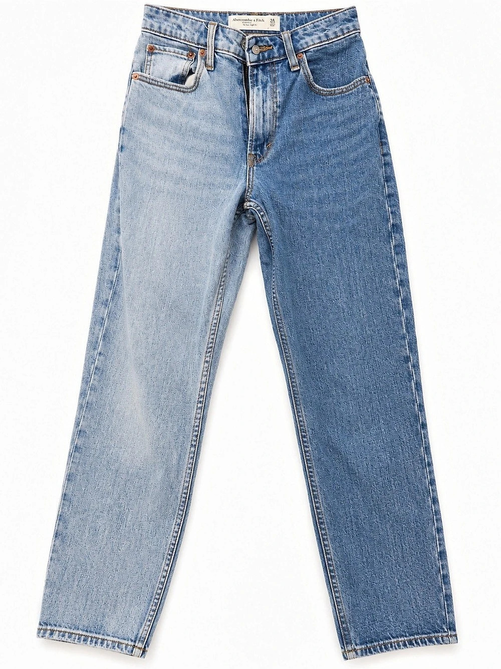 Abercrombie & Fitch The Mom High Rise Jeans Straight Leg Jeans in Blue Waist 24